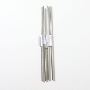 New metal straws set of 4 silver toned reusable eco-friendly Christmas dinner